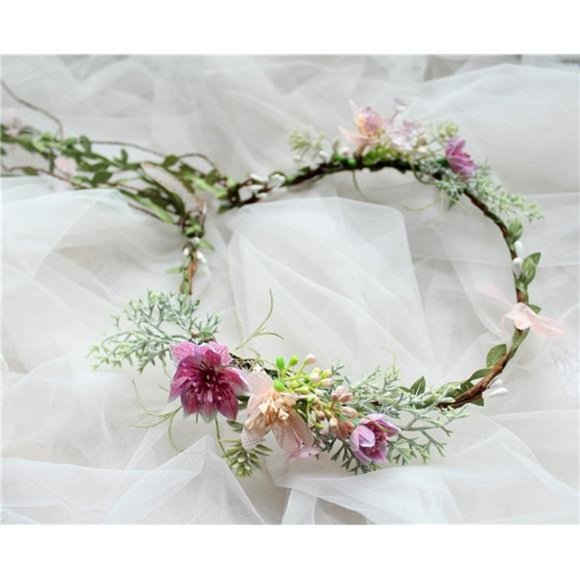 Vine Flower Crown Boho Flower Headband Hair Wreath Floral Halo Headpiece - Picture 2 of 5